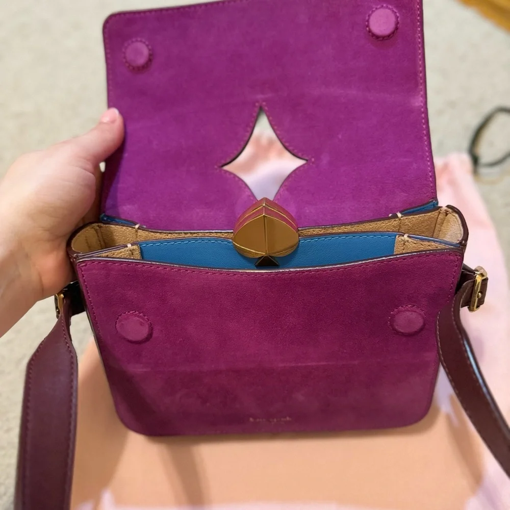 Kate Spade New York Women's Mystery Suede Small Shoulder Bag- Berry Blitz Multi